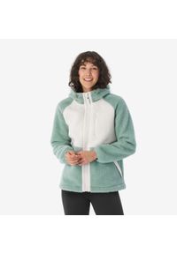 quechua - Polar turystyczny damski Quechua SH900 Warm. Kolor: biały, wielokolorowy, zielony. Materiał: poliester, materiał. Sezon: zima. Sport: turystyka piesza #1