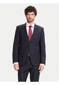 BOSS Garnitur H-Huge 50546121 Granatowy Slim Fit. Kolor: niebieski. Materiał: wełna #6