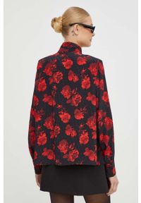 The Kooples koszula jedwabna kolor czarny regular ze stójką. Typ kołnierza: kołnierzyk stójkowy. Kolor: czarny. Materiał: jedwab. Długość rękawa: długi rękaw. Długość: długie #5