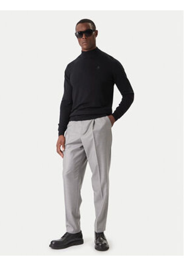 Karl Lagerfeld - KARL LAGERFELD Golf 655002 554399 Czarny Slim Fit. Typ kołnierza: golf. Kolor: czarny. Materiał: wełna