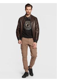 Guess T-Shirt Round Logo M3GI11 J1314 Czarny Slim Fit. Kolor: czarny. Materiał: bawełna #5