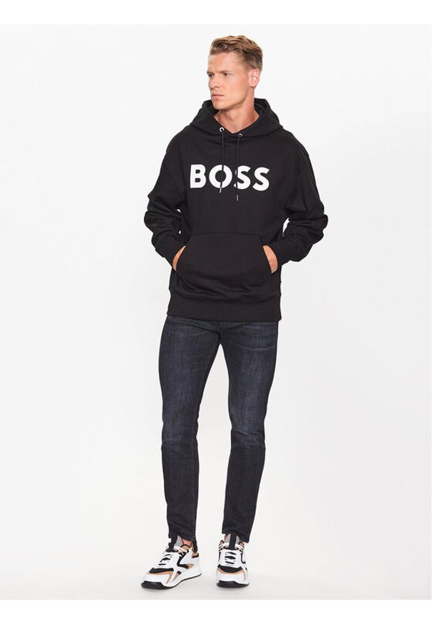 BOSS - Boss Bluza 50496661 Czarny Oversize. Kolor: czarny. Materiał: bawełna