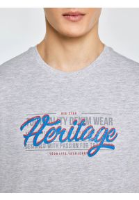 Big-Star - Koszulka męska z nadrukiem szara Keren 902. Kolor: szary. Materiał: bawełna. Wzór: nadruk #7