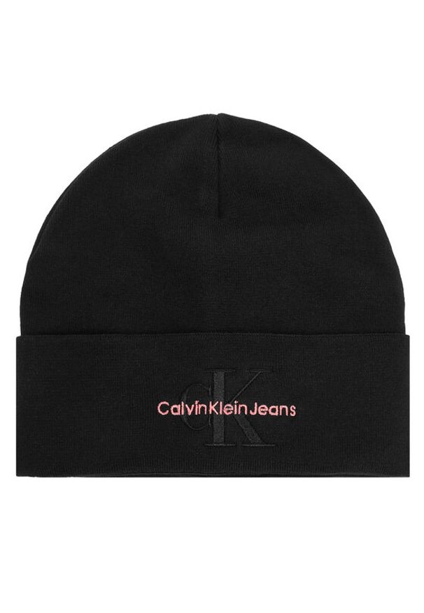 Calvin Klein Czapka Mono Logo Embro K60K612668 Czarny. Kolor: czarny. Materiał: bawełna