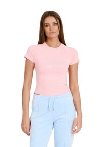Juicy Couture - JUICY COUTURE Różowy damski t-shirt Retroshrunken Tee, Rozmiar S. Kolor: różowy #5