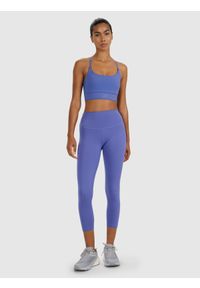 4f - 4F Biustonosz treningowy z niskim wsparciem - granatowy L. Kolor: niebieski. Materiał: elastan, włókno, syntetyk, materiał, guma, jersey. Rodzaj stanika: wyciągane miseczki. Wzór: gładki, ze splotem. Sport: fitness, joga i pilates #2