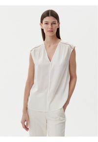 BOSS Bluzka Binadi 50540616 Biały Relaxed Fit. Kolor: biały. Materiał: jedwab #1