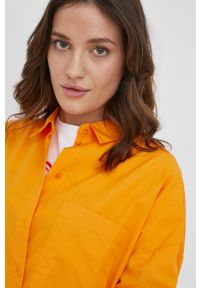 only - Only koszula bawełniana damska kolor pomarańczowy relaxed z kołnierzykiem klasycznym. Typ kołnierza: kołnierzyk klasyczny. Kolor: pomarańczowy. Materiał: bawełna. Styl: klasyczny
