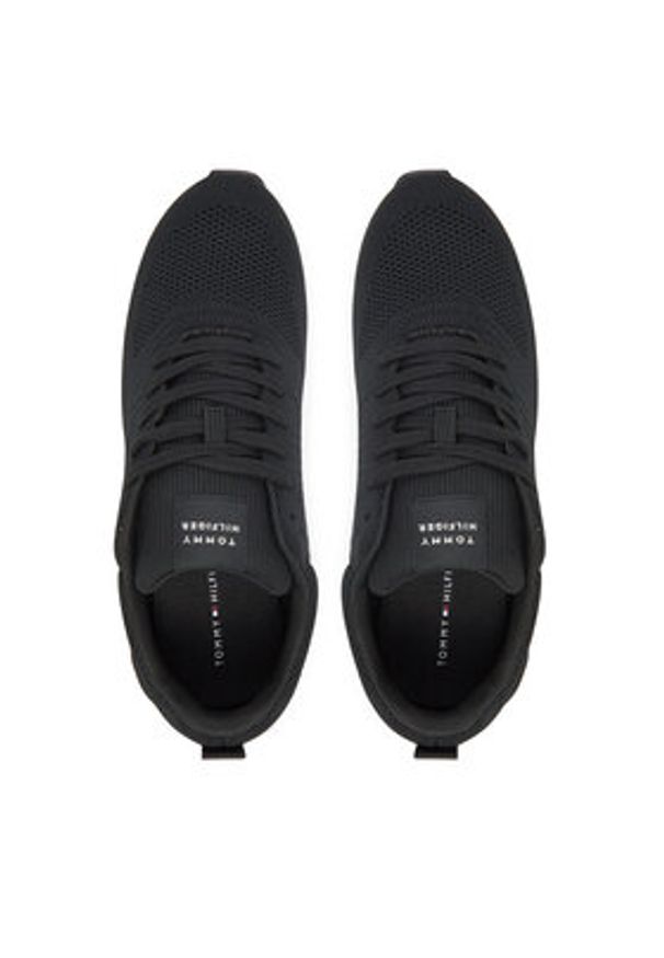 TOMMY HILFIGER - Tommy Hilfiger Sneakersy New Runner Eva Corpo Knit FM0FM05648 Czarny. Kolor: czarny. Materiał: materiał