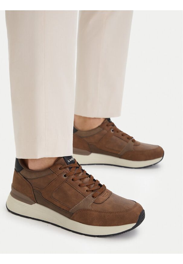 Lanetti Sneakersy CEO-REUS-01 Brązowy. Kolor: brązowy. Materiał: skóra