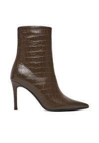 Eva Minge Botki EO-DEMI-GLC6303-6-320 Brązowy. Kolor: brązowy. Materiał: skóra