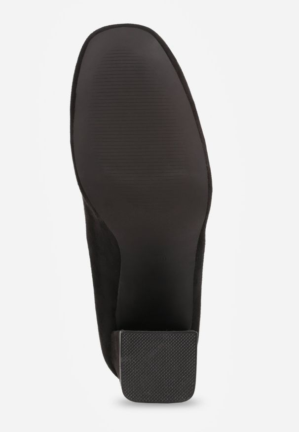 Born2be - Czarne Czółenka Vices na Słupku ze Skórzaną Wkładką i Biżuteryjnym Zdobieniem Onna. Okazja: na imprezę, na co dzień. Kolor: czarny. Materiał: skóra. Wzór: aplikacja. Obcas: na słupku. Styl: wizytowy, casual, elegancki