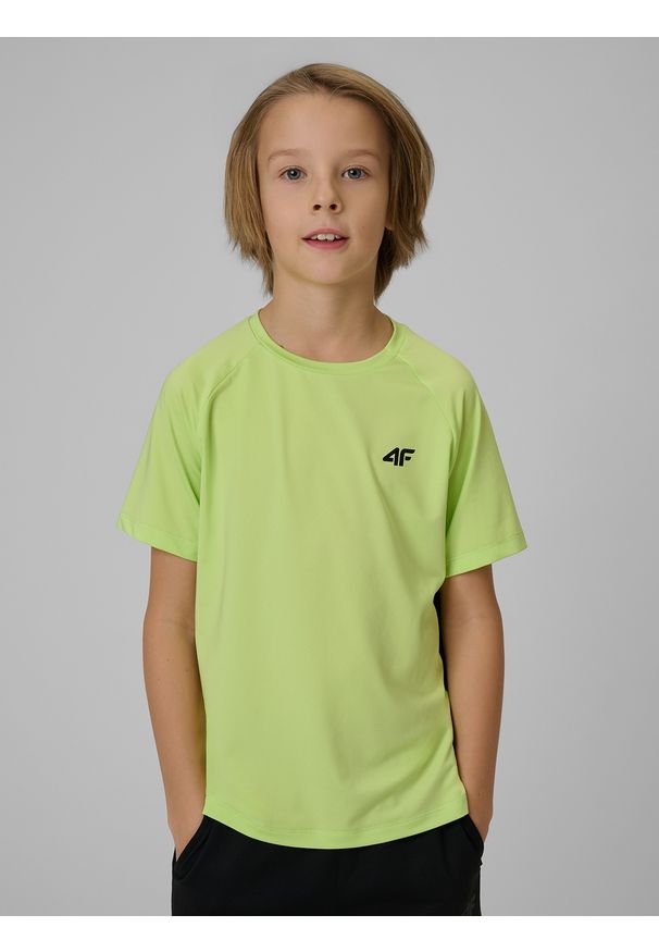 4f - 4F Koszulka sportowa szybkoschnąca chłopięca - zielona 158/164 (12-14 lat). Kolor: zielony. Materiał: materiał. Sezon: lato