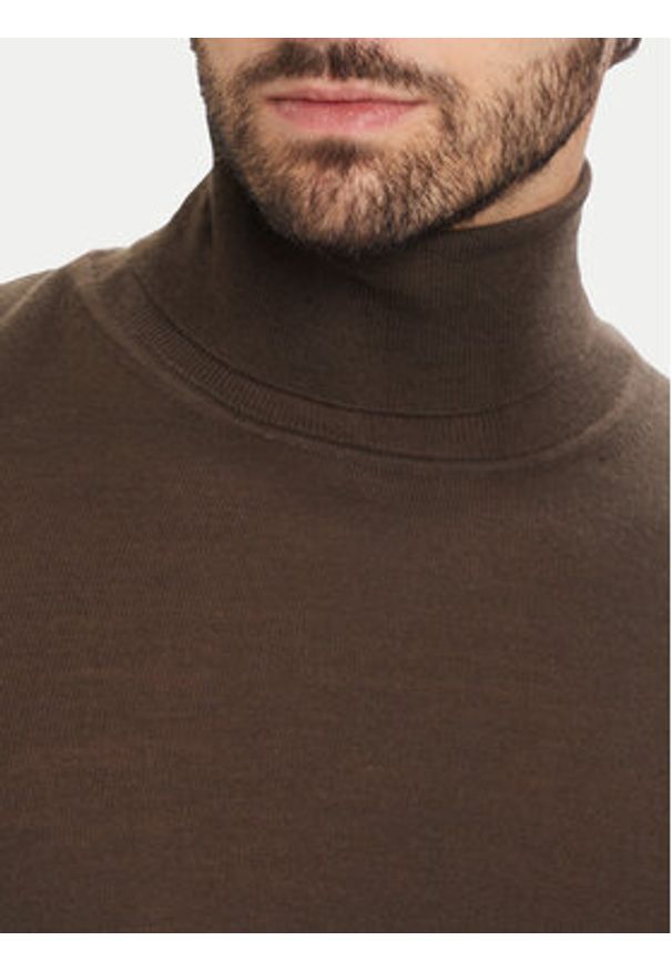 BOSS Golf Musso-P 50468262 Zielony Slim Fit. Typ kołnierza: golf. Kolor: zielony. Materiał: wełna