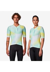 VAN RYSEL - Koszulka rowerowa szosowa Van Rysel RCR-R 2. Kolor: niebieski, zielony, biały, wielokolorowy. Materiał: poliester, elastan, materiał. Sport: kolarstwo #1