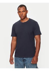 Brave Soul T-Shirt MTS-149ARKHAMV Granatowy Straight Fit. Kolor: niebieski. Materiał: bawełna