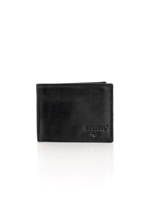 Skórzany Portfel Męski Mustang Udine Wallet Black 06.101900. Materiał: skóra
