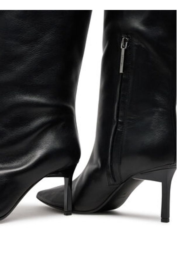 Calvin Klein Kozaki Heel Knee Boot 70 Lth HW0HW02162 Czarny. Kolor: czarny. Materiał: skóra