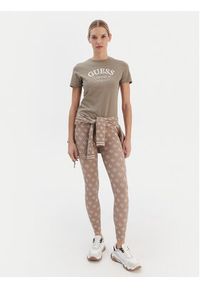 Guess T-Shirt V6RI02 J1314 Beżowy Regular Fit. Kolor: beżowy. Materiał: bawełna #5