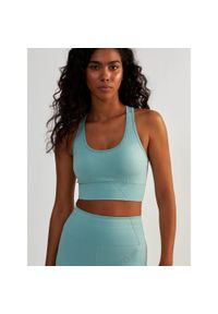 BESHAPED - Stanik Sportowy BeShaped Femme Force Bezszwowy. Kolor: niebieski. Materiał: nylon
