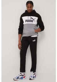 Puma spodnie 586720 męskie kolor czarny z nadrukiem. Kolor: czarny. Materiał: materiał, dzianina. Wzór: nadruk #3