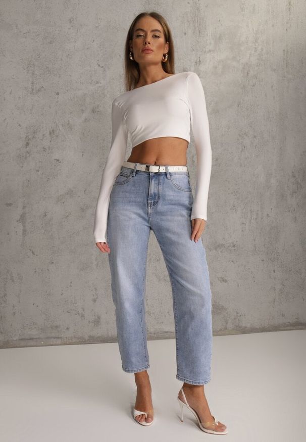Renee - Niebieskie Jeansy Mom Fit High Waist Ankle Length Nikathe. Stan: podwyższony. Kolor: niebieski