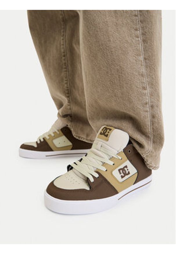 DC Shoes Sneakersy EO-PURE DC01782210 Brązowy. Kolor: brązowy. Materiał: skóra
