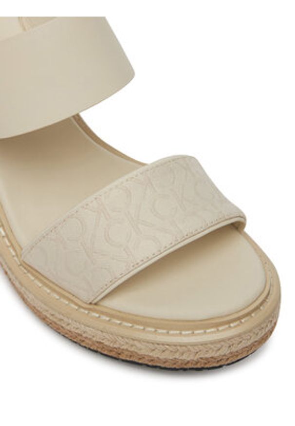 Calvin Klein Espadryle Wedge Sandal 70 - Jacq HW0HW02386 Biały. Kolor: biały. Materiał: materiał