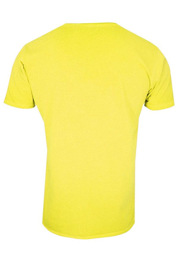 Brave Soul - Żółty T-Shirt (Koszulka) Bez Nadruku -BRAVE SOUL- Męski, Okrągły Dekolt, Fluo, Intensywny Kolor. Okazja: na co dzień. Kolor: złoty, wielokolorowy, żółty. Materiał: bawełna. Styl: casual