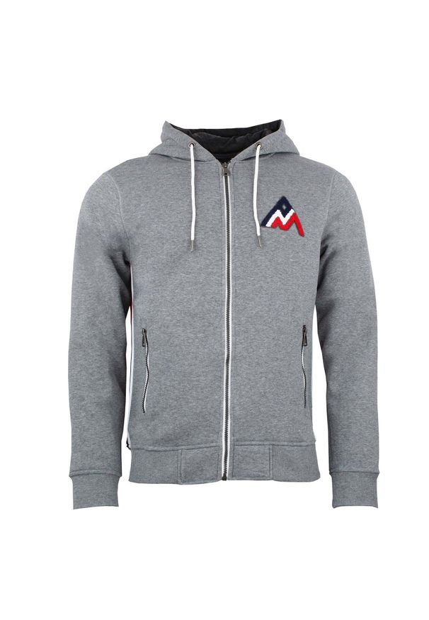 PEAK MOUNTAIN - Bluza z kapturem Peak Mountain Charles. Typ kołnierza: kaptur. Kolor: szary. Materiał: polar. Sezon: zima. Sport: narciarstwo