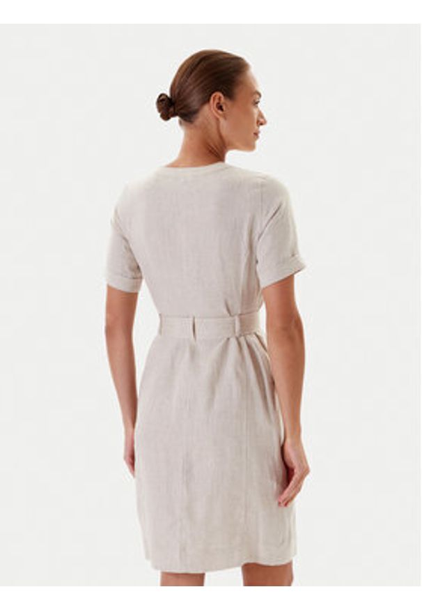 Tatuum Sukienka koszulowa Sofori T2509.204 Beżowy Regular Fit. Kolor: beżowy. Materiał: len. Typ sukienki: koszulowe