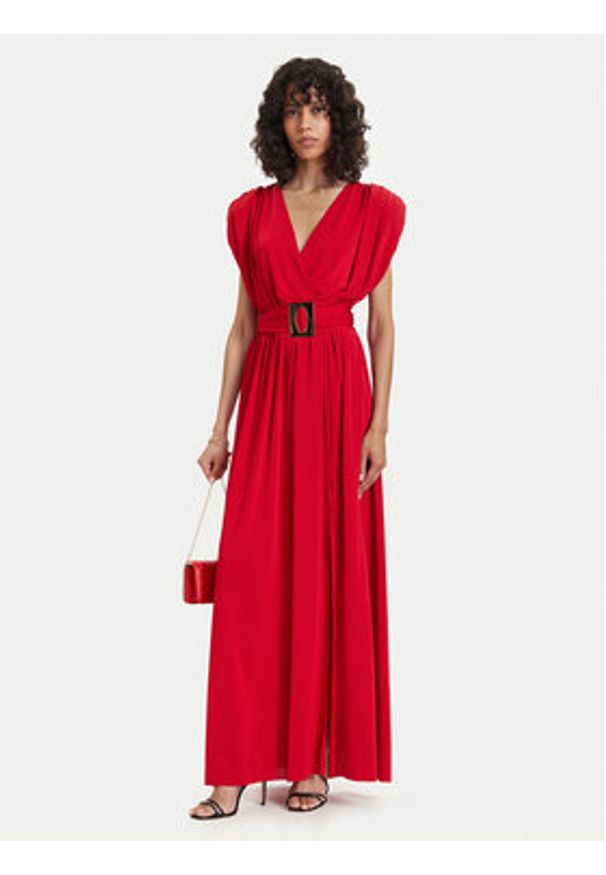 ACCESS FASHION Sukienka wieczorowa 63-3440-326 Czerwony Regular Fit. Kolor: czerwony. Materiał: syntetyk. Styl: wizytowy