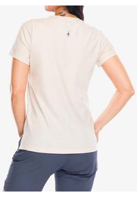 Koszulka z nadrukiem damska Smartwool Horizon View Graphic Short Sleeve. Kolor: beżowy. Wzór: nadruk