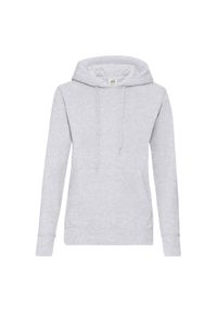 FRUIT OF THE LOOM - Bluza Damska Z Kapturem. Typ kołnierza: kaptur. Kolor: szary