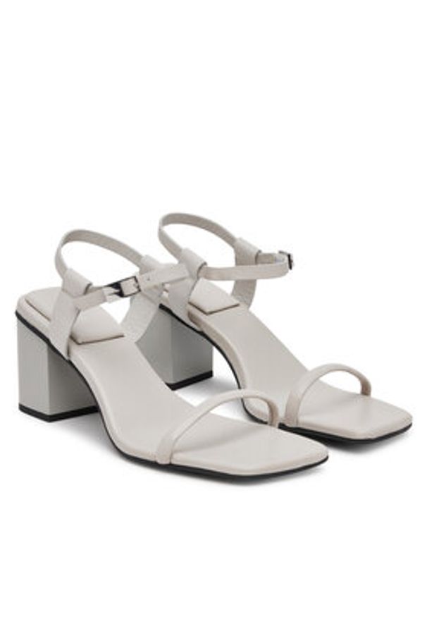 Calvin Klein Sandały Block Heel Sandal 75 Lth HW0HW02650 Szary. Kolor: szary. Materiał: skóra