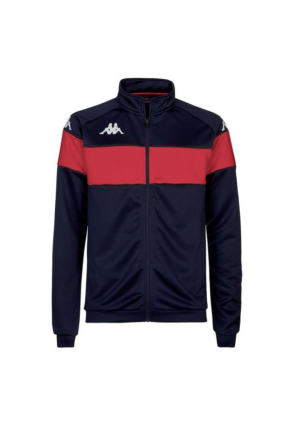 Kurtka z dresu Kappa Dacone. Kolor: czerwony, niebieski, wielokolorowy. Materiał: dresówka. Sport: fitness, piłka nożna