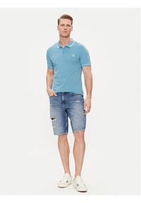 Calvin Klein Jeans Polo J30J315603 Niebieski Slim Fit. Typ kołnierza: polo. Kolor: niebieski. Materiał: bawełna