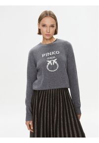 Pinko Sweter Burgos 100414 Y7Z4 Szary Regular Fit. Kolor: szary. Materiał: wełna