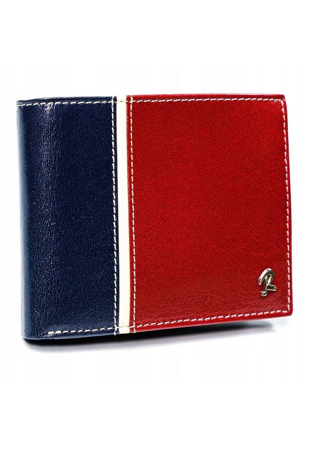 ROVICKY - Portfel męski czerwono-granatowy Rovicky 324-RBA-D NAVY-RED. Kolor: czerwony, niebieski, wielokolorowy. Materiał: skóra