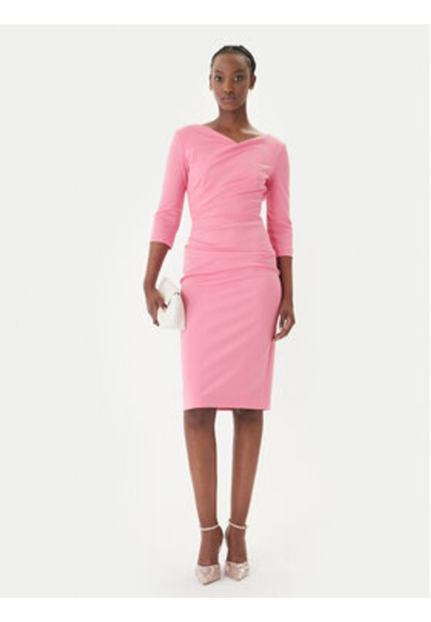 Rinascimento Sukienka koktajlowa CFC0127699003 Różowy Slim Fit. Kolor: różowy. Materiał: syntetyk. Styl: wizytowy