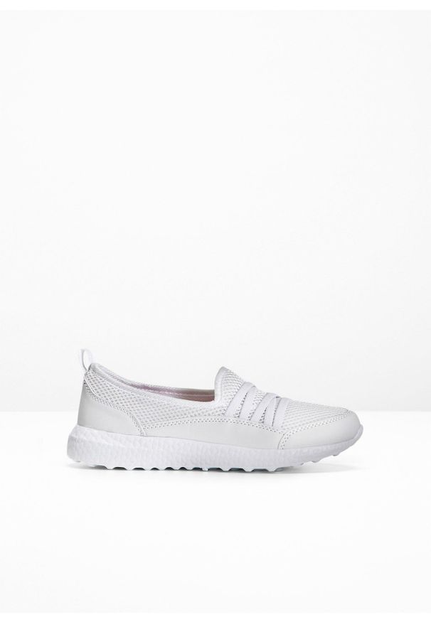 bonprix - Wygodne sneakersy wsuwane z lekką podeszwą. Zapięcie: bez zapięcia. Kolor: biały