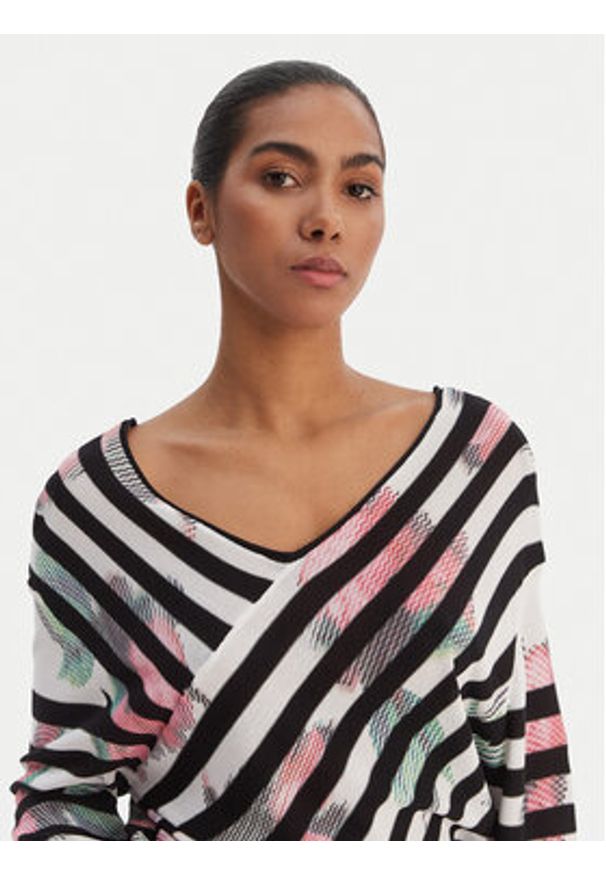 Desigual Sweter 26SWJF01 Kolorowy Regular Fit. Materiał: syntetyk. Wzór: kolorowy