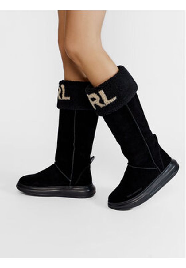 Karl Lagerfeld - KARL LAGERFELD Kozaki KL44582 Czarny. Kolor: czarny. Materiał: zamsz, skóra