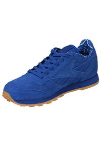 Buty do chodzenia dziewczęce, Reebok Classic Leather TDC. Kolor: niebieski. Model: Reebok Classic. Sport: turystyka piesza