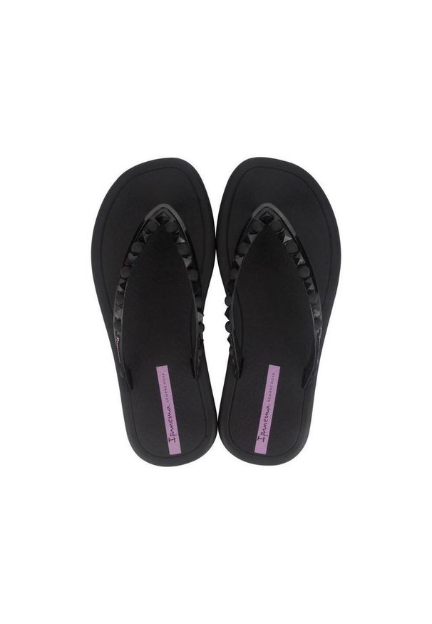 Japonki damskie plażowe Ipanema Meu Sol. Okazja: na plażę. Kolor: czarny. Materiał: syntetyk, materiał. Styl: sportowy