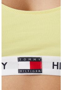 TOMMY HILFIGER - Tommy Hilfiger biustonosz sportowy kolor żółty. Kolor: żółty. Materiał: materiał. Rodzaj stanika: odpinane ramiączka