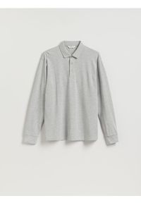 Reserved - Koszulka polo z długim rękawem - jasnoszary. Typ kołnierza: polo. Kolor: szary. Materiał: dzianina, bawełna. Długość rękawa: długi rękaw. Długość: długie #1