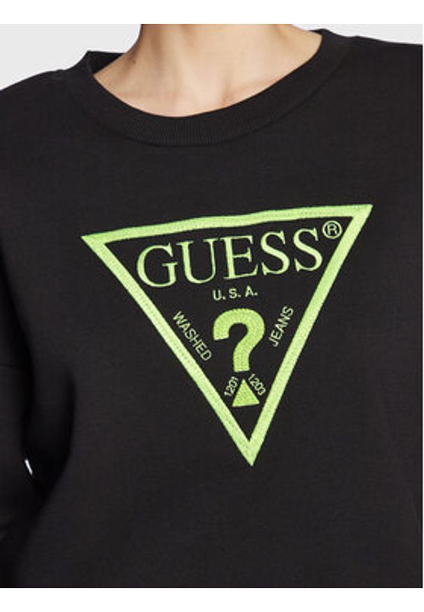 Guess Bluza Ane W3RQ04 K9Z21 Czarny Regular Fit. Kolor: czarny. Materiał: bawełna, syntetyk
