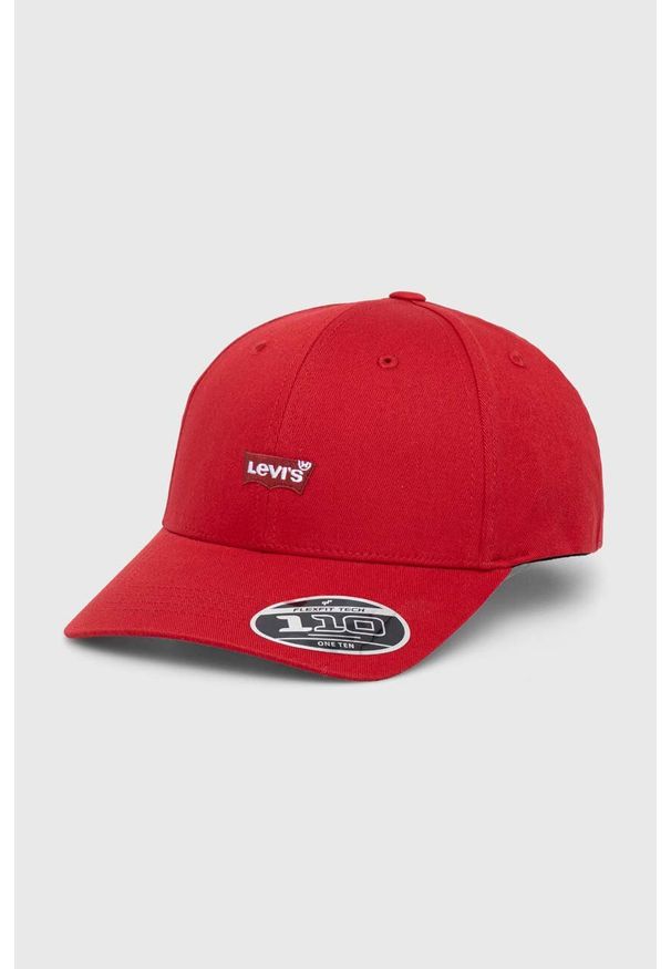 Levi's® - Levi's czapka z daszkiem kolor czerwony z aplikacją. Kolor: czerwony. Wzór: aplikacja. Styl: biznesowy