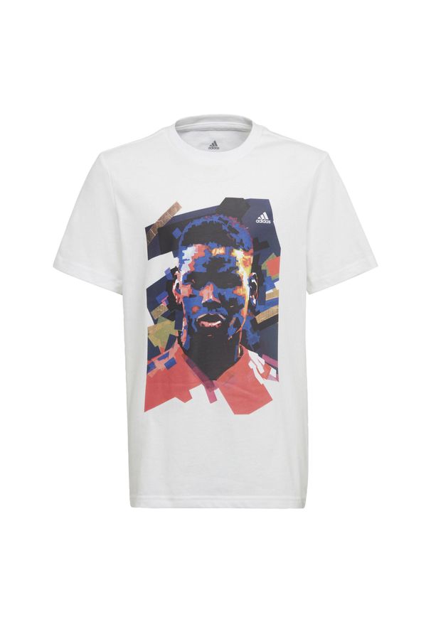 Koszulka dziecięca Adidas Pogba Tee bawełniana biała. Kolor: biały. Materiał: bawełna